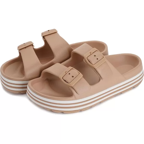 BRONAX Womens Recovery Adjustable Strap Sandals with  Arch SupportY16  Brown