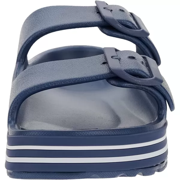 BRONAX Womens Recovery Adjustable Strap Sandals with  Arch SupportY16  Navy Blue