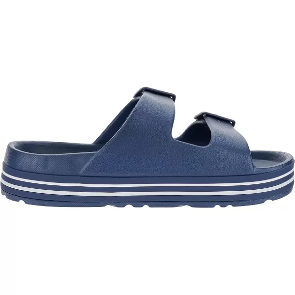 BRONAX Womens Recovery Adjustable Strap Sandals with  Arch SupportY16  Navy Blue