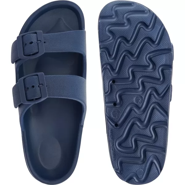 BRONAX Womens Recovery Adjustable Strap Sandals with  Arch SupportY16  Navy Blue