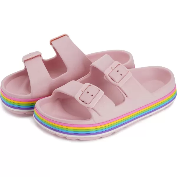 BRONAX Womens Recovery Adjustable Strap Sandals with  Arch SupportY16  Pink
