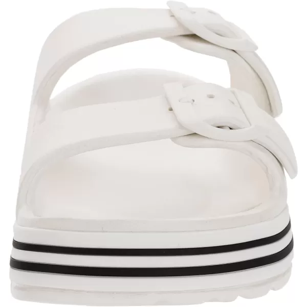 BRONAX Womens Recovery Adjustable Strap Sandals with  Arch SupportY16  White