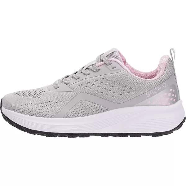BRONAX Womens Wide Toe Box Road Running Shoes  Wide Athletic Tennis Sneakers with Rubber OutsoleGrey