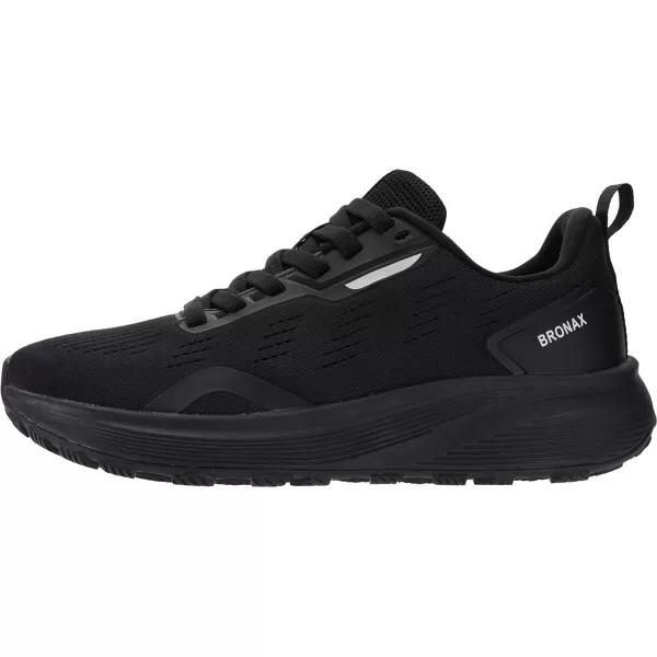 BRONAX Womens Wide Toe Box Road Running Shoes  Wide Athletic Tennis Sneakers with Rubber OutsoleS73  All Black
