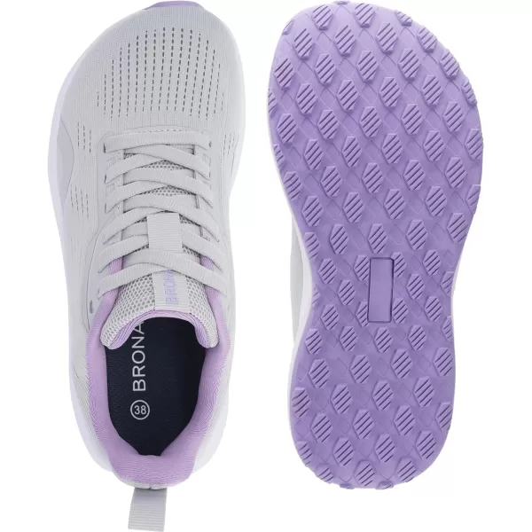 BRONAX Womens Wide Toe Box Road Running Shoes  Wide Athletic Tennis Sneakers with Rubber OutsoleS73  GreyPurple