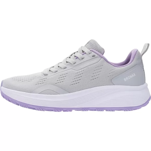 BRONAX Womens Wide Toe Box Road Running Shoes  Wide Athletic Tennis Sneakers with Rubber OutsoleS73  GreyPurple