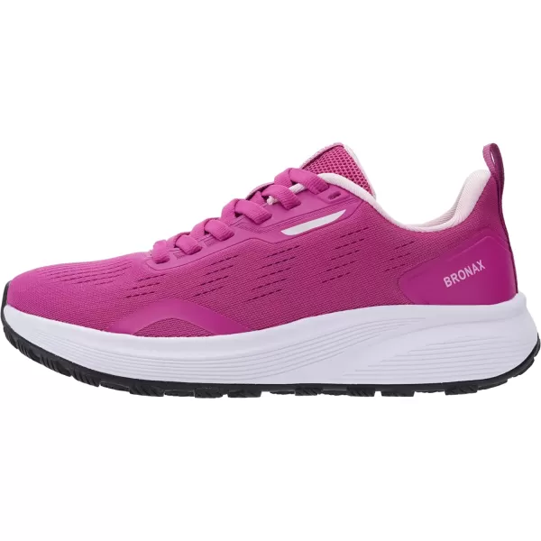 BRONAX Womens Wide Toe Box Road Running Shoes  Wide Athletic Tennis Sneakers with Rubber OutsoleS73  Hot Pink