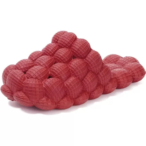 BRONAX Bubble Slides for Adults and Kids  Ultra Cushioned Funny Lychee Massage SlippersRed