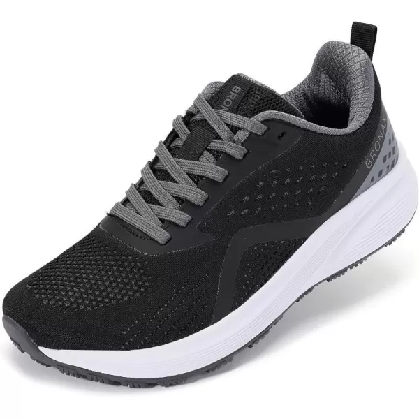 BRONAX Womens Wide Toe Box Road Running Shoes  Wide Athletic Tennis Sneakers with Rubber OutsoleBlack