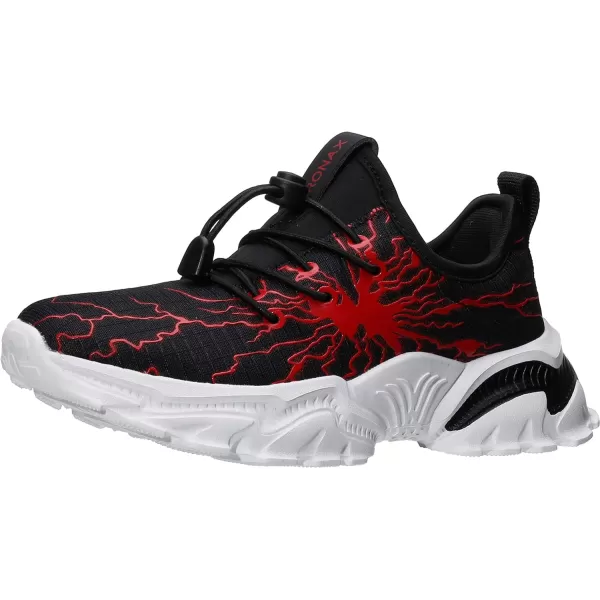 BRONAX LittleBig Boys Comfortable Graffiti Personality Tennis ShoesBlackRed