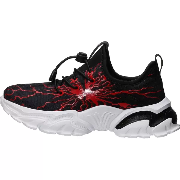 BRONAX LittleBig Boys Comfortable Graffiti Personality Tennis ShoesBlackRed