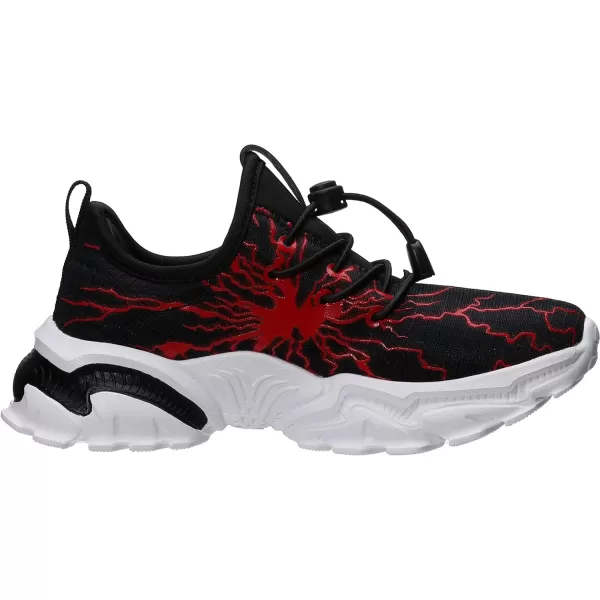 BRONAX LittleBig Boys Comfortable Graffiti Personality Tennis ShoesBlackRed