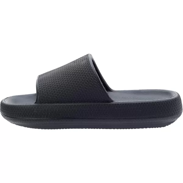 BRONAX Pillow Slippers for Women and Men  House Slides Shower Sandals  Cushioned Thick SoleBlack