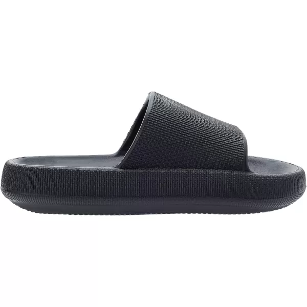 BRONAX Pillow Slippers for Women and Men  House Slides Shower Sandals  Cushioned Thick SoleBlack
