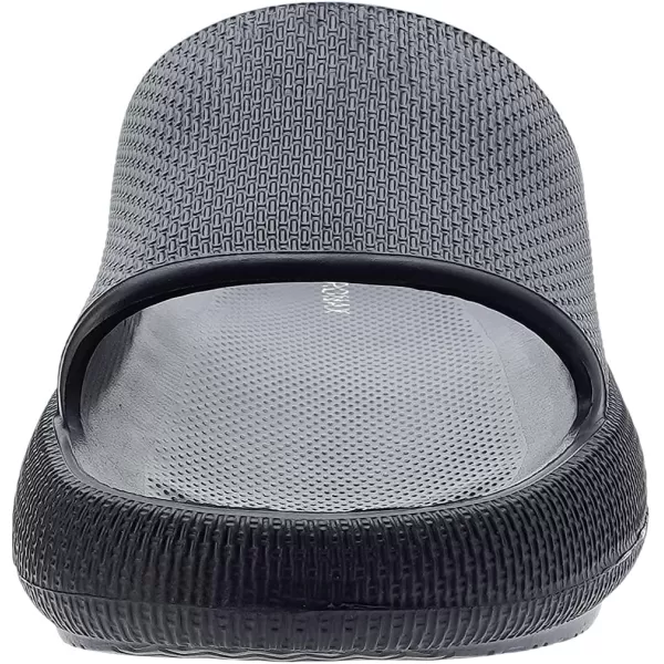 BRONAX Pillow Slippers for Women and Men  House Slides Shower Sandals  Cushioned Thick SoleBlack