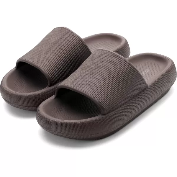 BRONAX Pillow Slippers for Women and Men  House Slides Shower Sandals  Cushioned Thick SoleChocolate