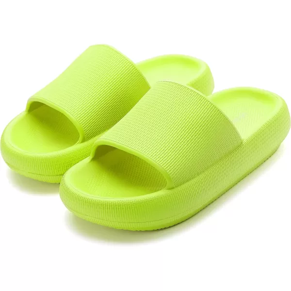 BRONAX Pillow Slippers for Women and Men  House Slides Shower Sandals  Cushioned Thick SoleGreen