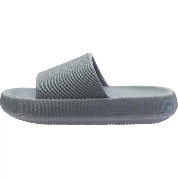 BRONAX Pillow Slippers for Women and Men  House Slides Shower Sandals  Cushioned Thick SoleGrey