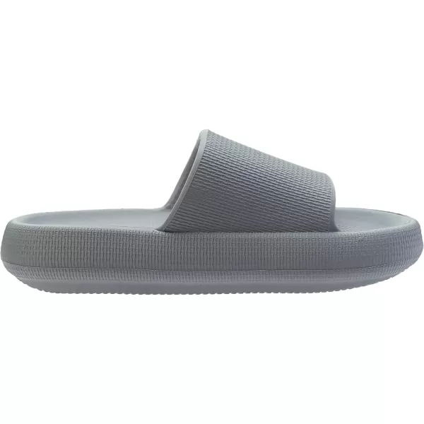 BRONAX Pillow Slippers for Women and Men  House Slides Shower Sandals  Cushioned Thick SoleGrey