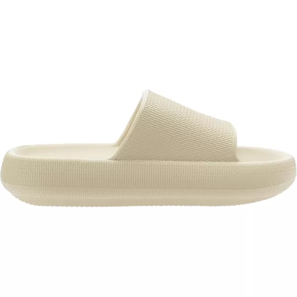 BRONAX Pillow Slippers for Women and Men  House Slides Shower Sandals  Cushioned Thick SoleKhaki