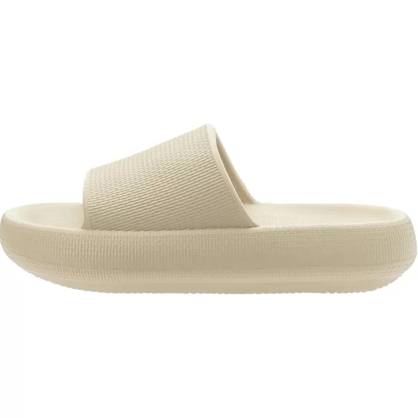 BRONAX Pillow Slippers for Women and Men  House Slides Shower Sandals  Cushioned Thick SoleKhaki