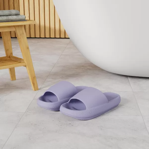 BRONAX Pillow Slippers for Women and Men  House Slides Shower Sandals  Cushioned Thick SoleLight Purple
