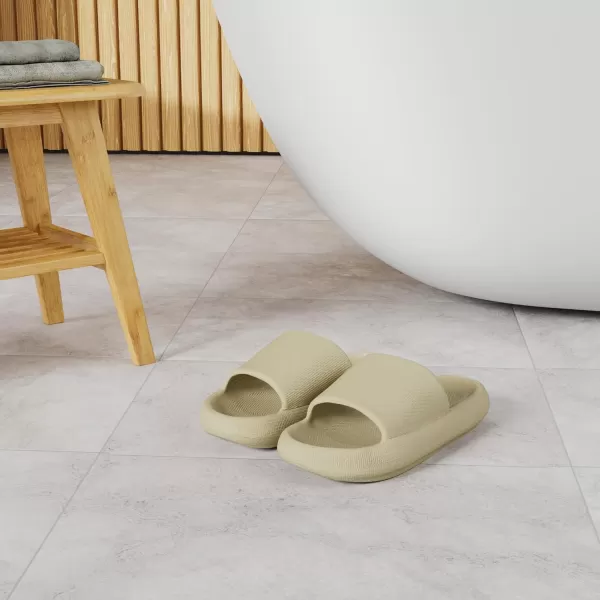 BRONAX Pillow Slippers for Women and Men  House Slides Shower Sandals  Cushioned Thick SoleOlive Green
