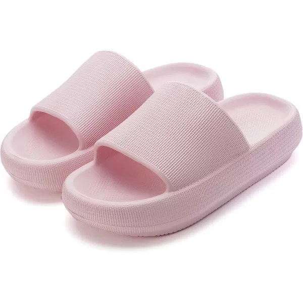 BRONAX Pillow Slippers for Women and Men  House Slides Shower Sandals  Cushioned Thick SolePink