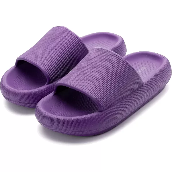 BRONAX Pillow Slippers for Women and Men  House Slides Shower Sandals  Cushioned Thick SolePurple