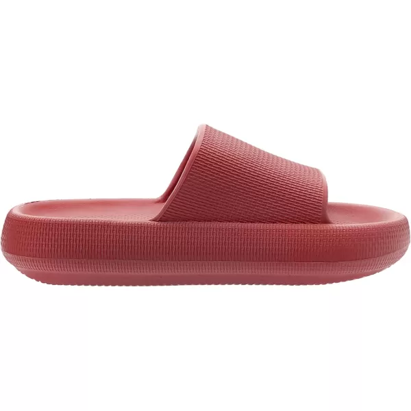 BRONAX Pillow Slippers for Women and Men  House Slides Shower Sandals  Cushioned Thick SoleRed