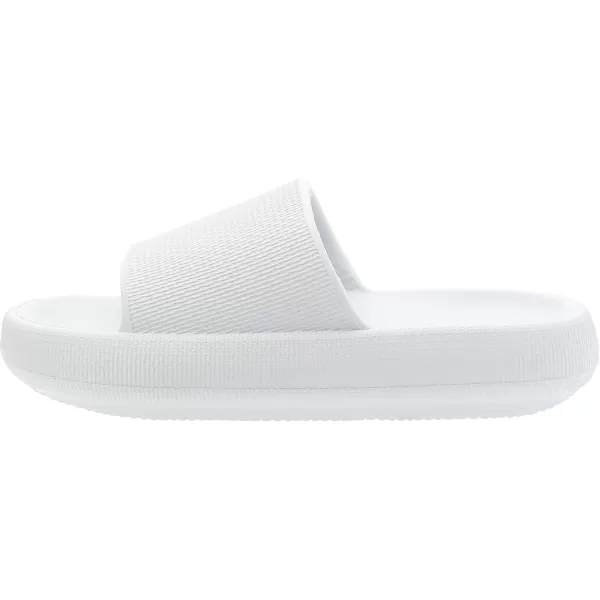 BRONAX Pillow Slippers for Women and Men  House Slides Shower Sandals  Cushioned Thick SoleWhite