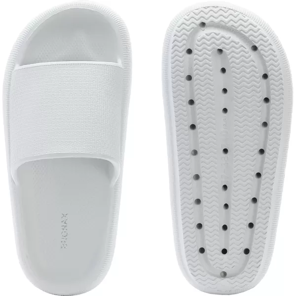 BRONAX Pillow Slippers for Women and Men  House Slides Shower Sandals  Cushioned Thick SoleWhite