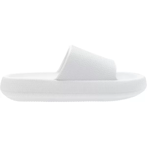 BRONAX Pillow Slippers for Women and Men  House Slides Shower Sandals  Cushioned Thick SoleWhite