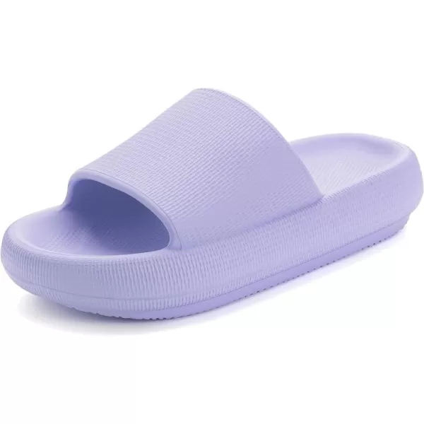 BRONAX Pillow Slippers for Women and Men  House Slides Shower Sandals  Cushioned Thick SoleLight Purple