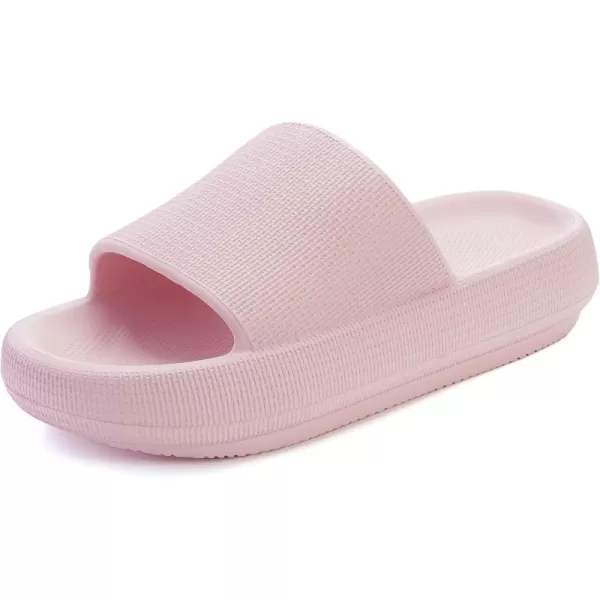 BRONAX Pillow Slippers for Women and Men  House Slides Shower Sandals  Cushioned Thick SolePink