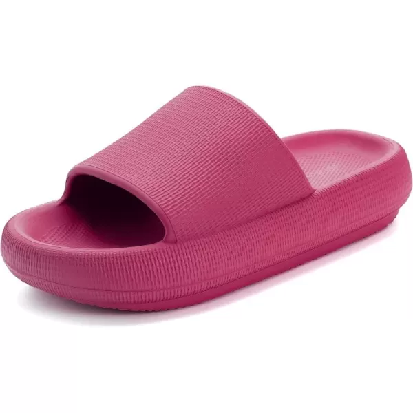 BRONAX Pillow Slippers for Women and Men  House Slides Shower Sandals  Cushioned Thick SoleRose Red