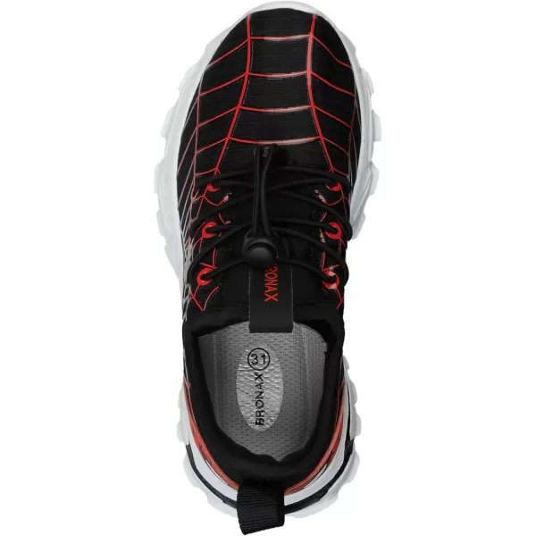 BRONAX LittleBig Boys Tennis Shoes  Comfortable ampamp Lightweight Sneakers for KidsBlackRed