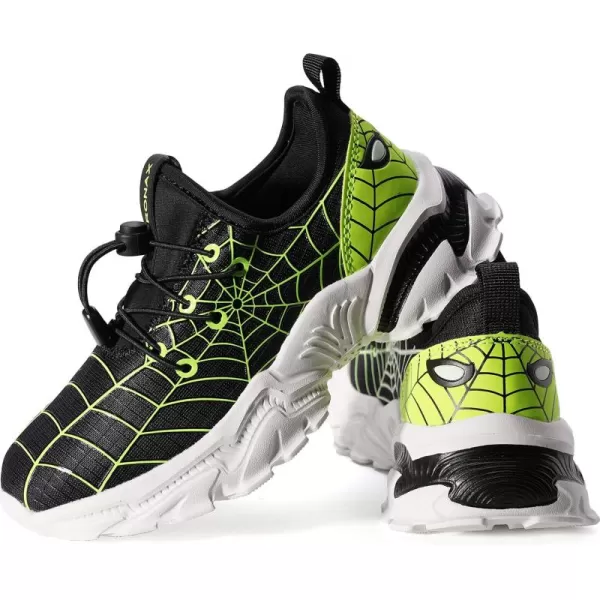 BRONAX LittleBig Boys Tennis Shoes  Comfortable ampamp Lightweight Sneakers for KidsBlackGreen