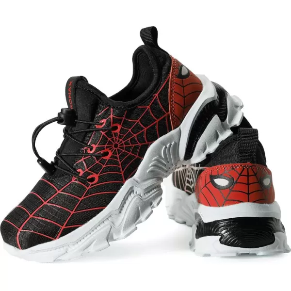 BRONAX LittleBig Boys Tennis Shoes  Comfortable ampamp Lightweight Sneakers for KidsBlackRed