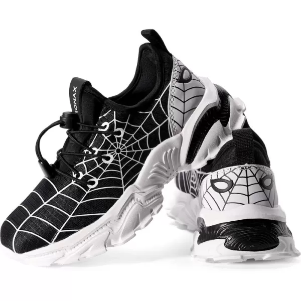 BRONAX LittleBig Boys Tennis Shoes  Comfortable ampamp Lightweight Sneakers for KidsBlackWhite