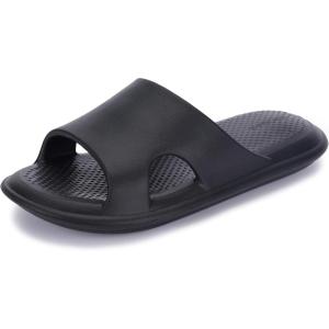 imageBRONAX House Slippers for Women and Mens  Quick Drying Shower Shoes  Cushioned SoleBlack