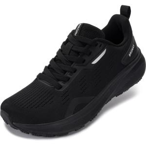 imageBRONAX Mens Wide Toe Box Running Shoes  Natural Foot Shape Tennis SneakersBlack
