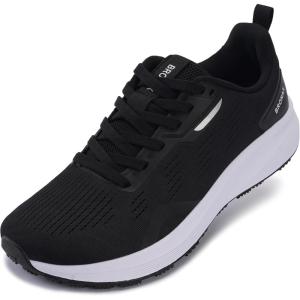 imageBRONAX Mens Wide Toe Box Running Shoes  Natural Foot Shape Tennis SneakersBlack White