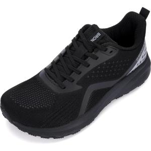 imageBRONAX Mens Wide Cushioned Supportive Road Running Shoes  Wide Toe Box  Rubber OutsoleS71 Black