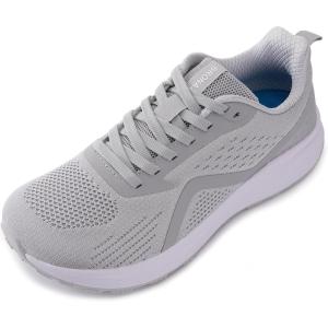 imageBRONAX Mens Wide Cushioned Supportive Road Running Shoes  Wide Toe Box  Rubber OutsoleS71 Light Grey
