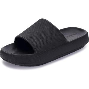 imageBRONAX Pillow Slippers for Women and Men  House Slides Shower Sandals  Cushioned Thick SoleBlack