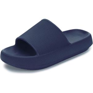 imageBRONAX Pillow Slippers for Women and Men  House Slides Shower Sandals  Cushioned Thick SoleBlue