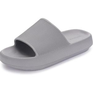 imageBRONAX Pillow Slippers for Women and Men  House Slides Shower Sandals  Cushioned Thick SoleGrey