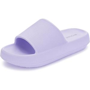 imageBRONAX Pillow Slippers for Women and Men  House Slides Shower Sandals  Cushioned Thick SoleLight Purple