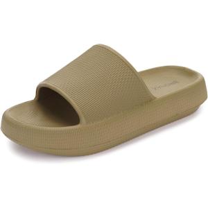 imageBRONAX Pillow Slippers for Women and Men  House Slides Shower Sandals  Cushioned Thick SoleOlive Green